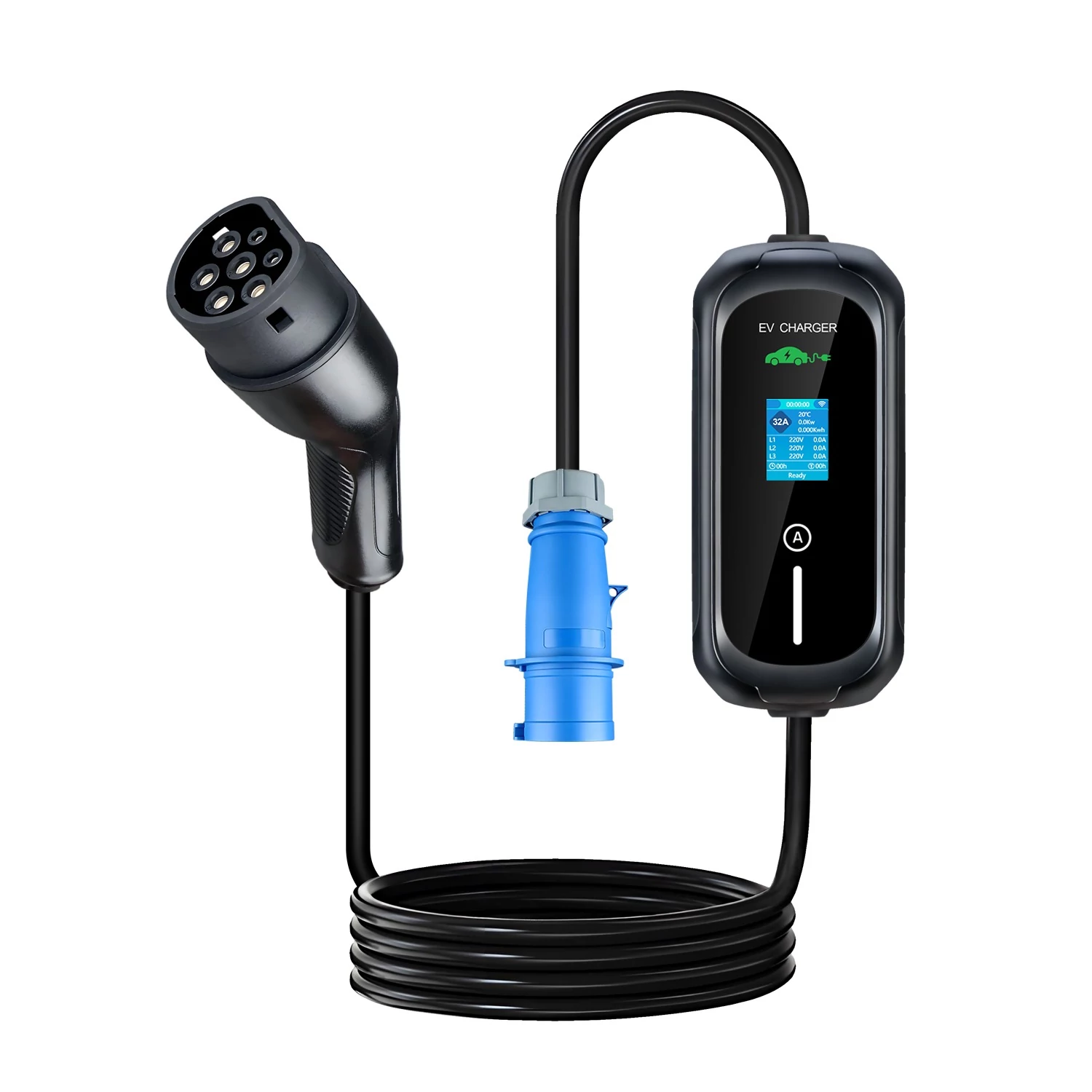 Kramach Plus elektromos autó töltő 7,4kW, 1x32A, 5m, App